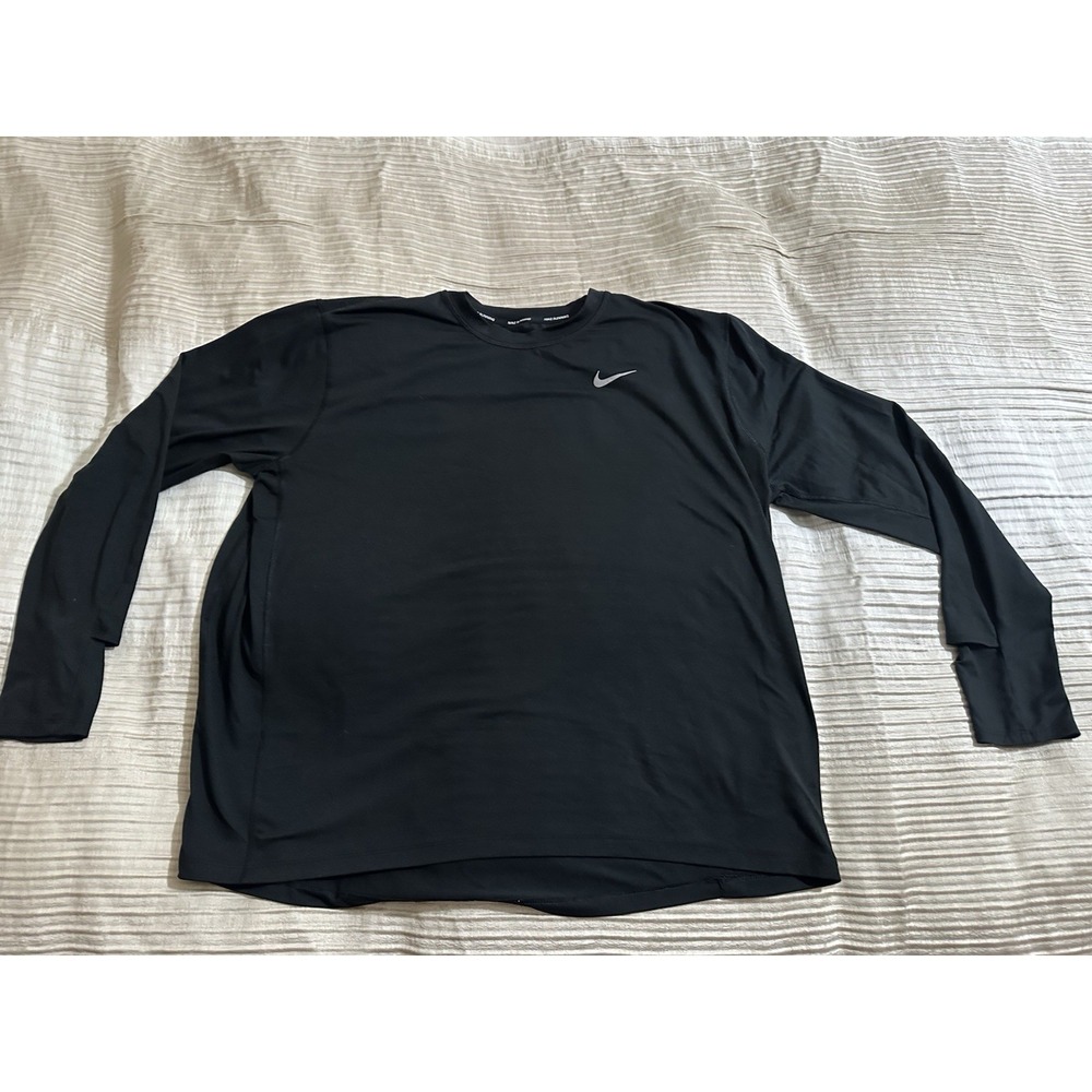 Nike Women's Dri-Fit Long Sleeve Running Shirts, Black XXL And Gray XL - Picture 2 of 8